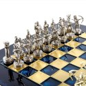 Ekskluzywne Szachy Archers Metalowe - Szachownica 28x28cm - Luksusowy Prezent - S15BLU