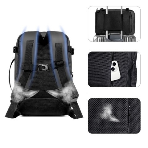 Plecak Tech-Protect Defender S50 do Ryanair & Wizzar, na laptopa 20L - czarny