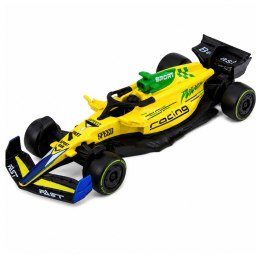 Autko Wyścigówka Metalowa Formuła Napęd Pull Back Żółta 1:43