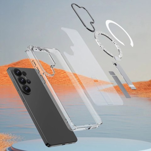 Etui pokrowiec na Samsung Galaxy S26 Ultra z podstawką Hybrid Armor X MagSafe - przezroczysty