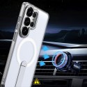 Etui pokrowiec na Samsung Galaxy S26 Ultra z podstawką Hybrid Armor X MagSafe - przezroczysty