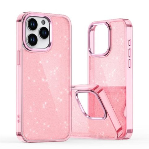 Etui pokrowiec na iPhone 16 Glitter Case - różowe z brokatem