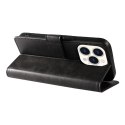 Etui pokrowiec na iPhone 16 Leather Book Case - czarny