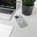 Etui pokrowiec na iPhone 16 Pro Glitter Case MagSafe - białe z brokatem