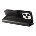 Etui pokrowiec na iPhone 16 Pro Leather Book Case - czarny