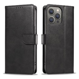 Etui pokrowiec na iPhone 16 Pro Max Leather Book Case - czarny