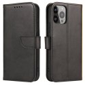 Etui portfel z klapką podstawką do iPhone 15 Pro Magnet Case - czarny