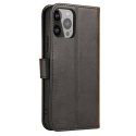 Etui portfel z klapką podstawką do iPhone 15 Pro Magnet Case - czarny