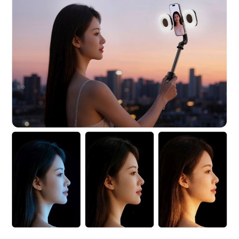 Selfie stick mini tripod aluminiowy Bluetooth obrót 360 stopni - czarny