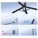 Selfie stick statyw 1/4'' na telefon kamerę aparat z obrotem 360 Bluetooth - czarny