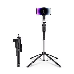 Selfie stick statyw 1/4'' na telefon kamerę aparat z obrotem 360 Bluetooth - czarny