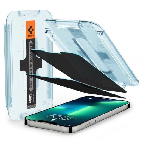 Szkło hartowane Spigen Glas.tR EZ Fit Privacy na iPhone 13 / 13 Pro / 14 / 16e / 17e- 2 szt.