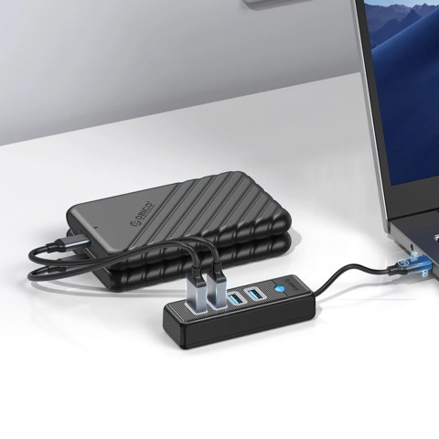 Hub Orico PW4U-C3 USB-C / 4x USB-A 3.0 - czarny