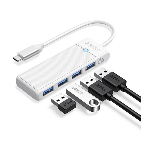 Hub USB Orico PAPW4A-C3 4-portowy 4x USB-A 3.0 0,15 m - biały