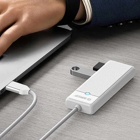 Hub USB Orico PAPW4A-C3 4-portowy 4x USB-A 3.0 0,15 m - biały