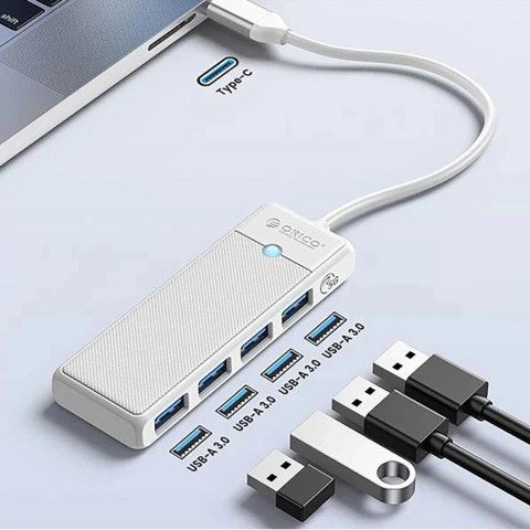 Hub USB Orico PAPW4A-C3 4-portowy 4x USB-A 3.0 0,5 m - biały