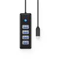 Hub USB Orico PW4U-C3 4-portowy USB-A 3.0 1,8 m - czarny