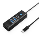 Hub USB Orico PWC2U-C3 3-portowy 2x USB-A 3.0 1x USB-C 3.0 0,15 m - czarny