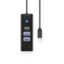 Hub USB Orico PWC2U-C3 3-portowy 2x USB-A 3.0 1x USB-C 3.0 0,15 m - czarny