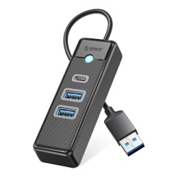 Hub USB Orico PWC2U-U3 3-portowy 2x USB-A 3.0 1x USB-C 3.0 1,8 m - czarny