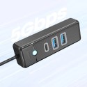 Hub USB Orico PWC2U-U3 3-portowy 2x USB-A 3.0 1x USB-C 3.0 1,8 m - czarny