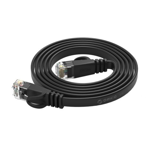 Kabel sieciowy Ethernet Orico PUG-C6B CAT6 1000Mbps RJ45 internetowy LAN płaski 0,5 m - czarny