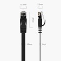 Kabel sieciowy Ethernet Orico PUG-C6B CAT6 1000Mbps RJ45 internetowy LAN płaski 0,5 m - czarny