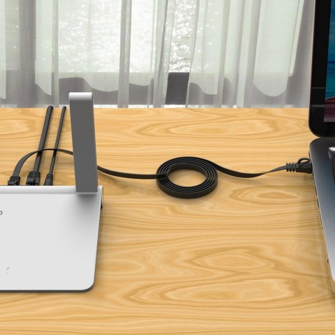Kabel sieciowy Ethernet Orico PUG-C6B CAT6 1000Mbps RJ45 internetowy LAN płaski 1 m - czarny
