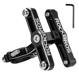 Adapter koszyka na bidon Rockbros KS-415 aluminiowy regulowany - czarny