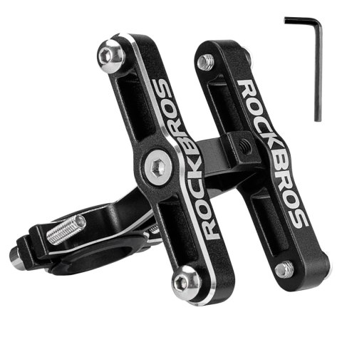 Adapter koszyka na bidon Rockbros KS-415 aluminiowy regulowany - czarny