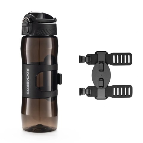 Bidon termiczny Rockbros S550H-1 700 ml z magnetycznym uchwytem i paskiem montażowym - czarny