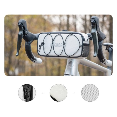 Torba rowerowa Rockbros TL001 ROAD TO SKY 1,9 l na kierownicę wodoodporna - biała