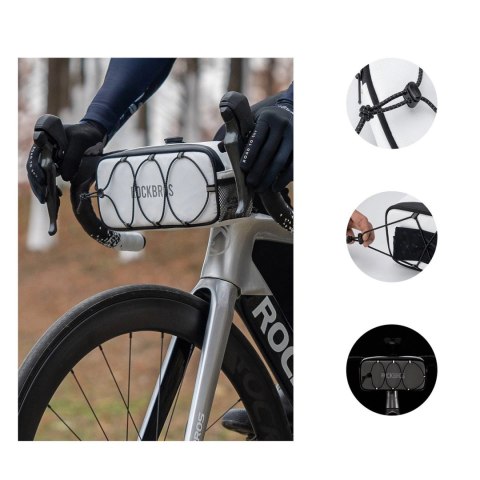 Torba rowerowa Rockbros TL001 ROAD TO SKY 1,9 l na kierownicę wodoodporna - biała