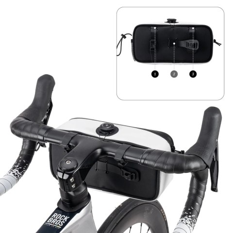 Torba rowerowa Rockbros TL001 ROAD TO SKY 1,9 l na kierownicę wodoodporna - biała