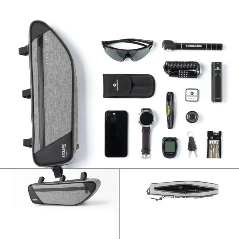 Torba rowerowa Rockbros TL003 ROAD TO SKY 2 l pod ramę wodoodporna - szara