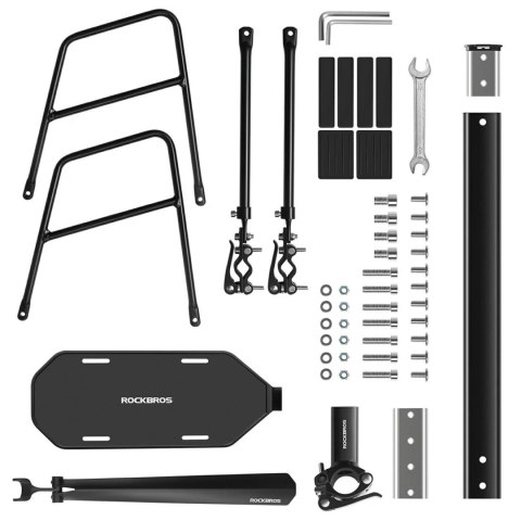 Bagażnik rowerowy Rockbros RBHJ-1 Black Diamond z błotnikiem i szybkim montażem do rowerów górskich 26-29" - czarny