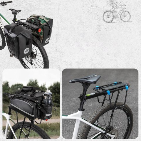 Bagażnik rowerowy Rockbros Shelves HJ10010 z szybkim montażem i odblaskiem - czarny