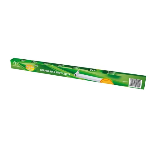 Oprawa ART dla 2szt.TUB LED T8, 60cm, AC-230V, zasil.jednostronne,biała