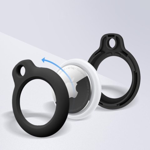 Etui brelok na lokalizator Apple AirTag czarny - 2 szt.