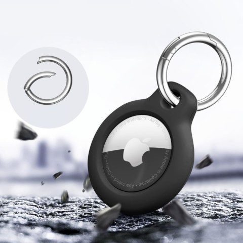 Etui brelok na lokalizator Apple AirTag czarny - 2 szt.