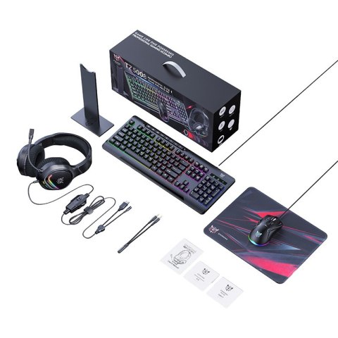 Zestaw gamingowy Onikuma TZ5008 5W1 klawiatura+mysz+słuchawki+podkładka+stojak