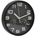 ZEGAR ŚCIENNY 25CM Z TERMOMETREM CZARNY