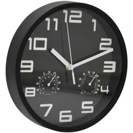 ZEGAR ŚCIENNY 25CM Z TERMOMETREM CZARNY