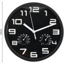 ZEGAR ŚCIENNY 25CM Z TERMOMETREM CZARNY