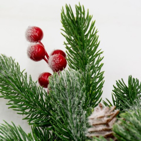 GAŁĄZKA DEKORACYJNA SOSNOWA Z JARZĘBINĄ I SZYSZKAMI 60CM