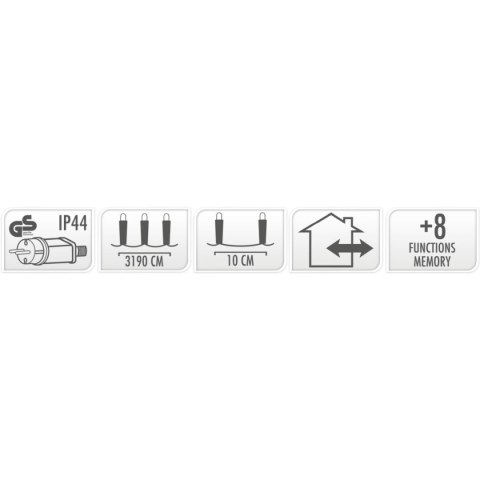 LAMPKI DRUCIKI GIRLANDA 320 LED MULTIKOLOR