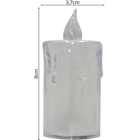 ŚWIECA DEKORACYJNA 3,5x8CM ZDOBIONA LED