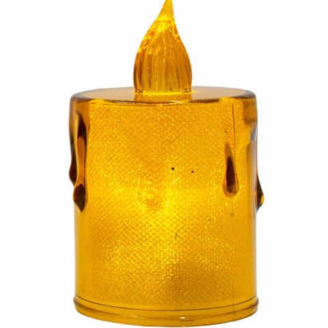 ŚWIECA DEKORACYJNA 8 CM AMBER CIEPŁY BIAŁY 1 LED