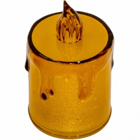 ŚWIECA DEKORACYJNA 8 CM AMBER CIEPŁY BIAŁY 1 LED