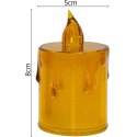 ŚWIECA DEKORACYJNA 8 CM AMBER CIEPŁY BIAŁY 1 LED